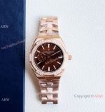 Swiss Grade 1 Vacheron Constantin Women's Overseas Diamond Watch Rose Gold Chocolate 